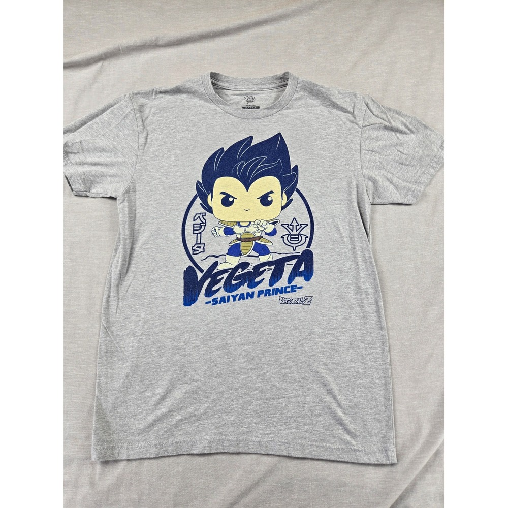 Funko Pop Tees Dragon Ball Z Vegeta Saiyan Prince Gray Graphic Shirt Mens Medium